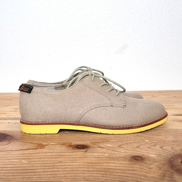 G.H. Bass Ely 2 Cobblestone Oxford Shoes Tan Canvas Size 5 - Picture 7 of 10